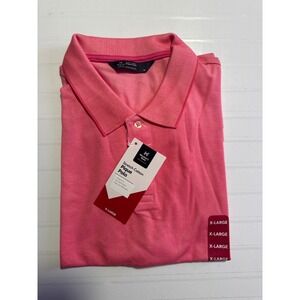 Members Mark Mens Pink Stretch Cotton Pique Polo‎ Shirt Classic Fit XL NWT